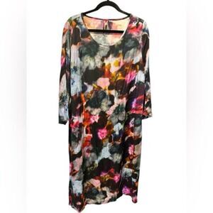 NWOT Bl^nk London Anthropologie Women’s Multi Color Floral Midi Dress - Size L